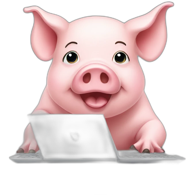 pig on computer emoji