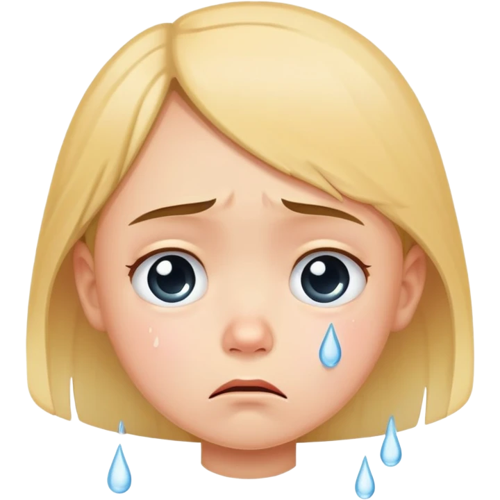 child crying with tears, sad expression, simple and clear emoji