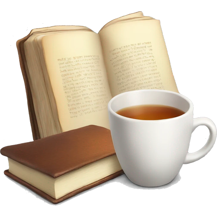 Cup of tea and book emoji