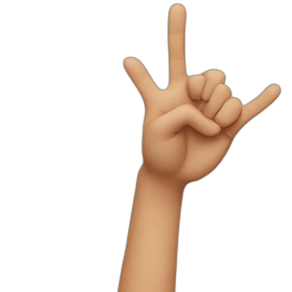 Smile emoji doing heart shaped hand pose emoji