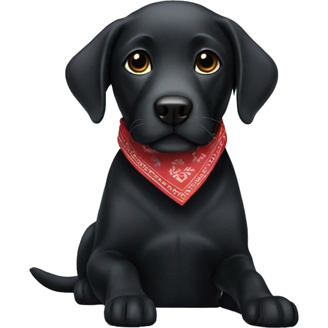 Black lab with a bandana emoji
