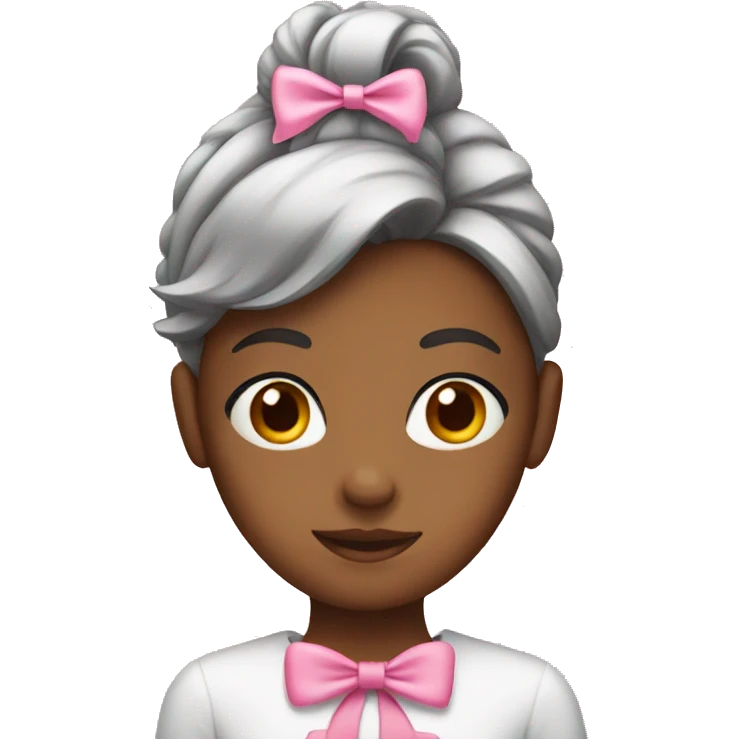 girl wearing a pink bow emoji