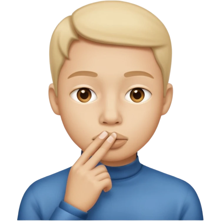 Silent face, shushing middle of face emoji