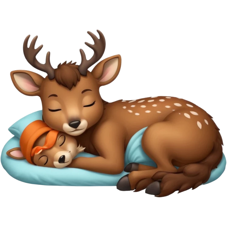 Sweet Deer Sleeping in Bed emoji