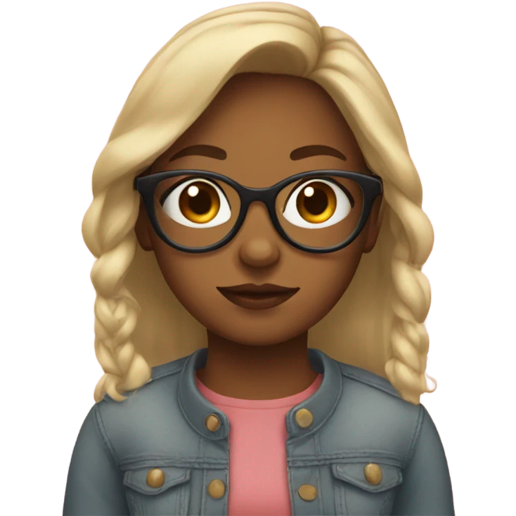 Girl with thick frame glasses emoji