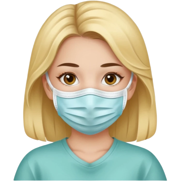 Girl with face mask emoji