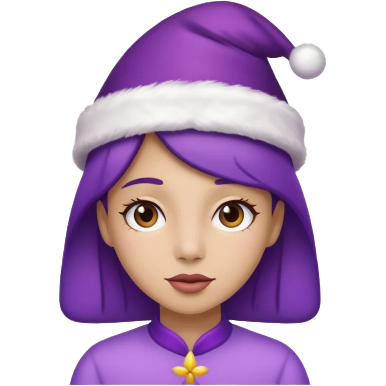 Purple butterfly,Christmas Hat emoji