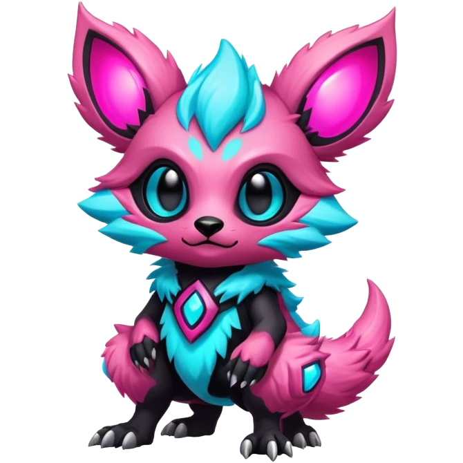 Epic Edgy Cute Colorful Vernid-Protogen-creature-animal full body emoji