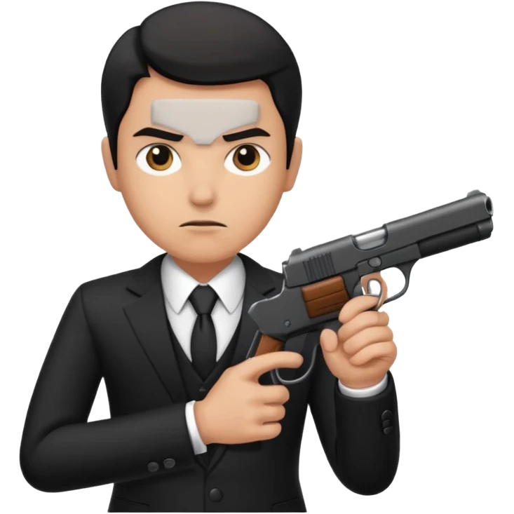 mafia human in black with a gun emoji
