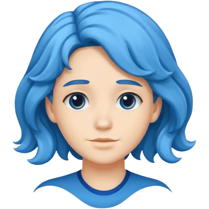 Wavy Blue Hair emoji