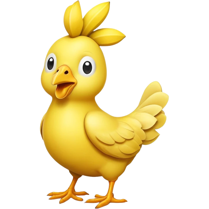chicken with a banana as head emoji