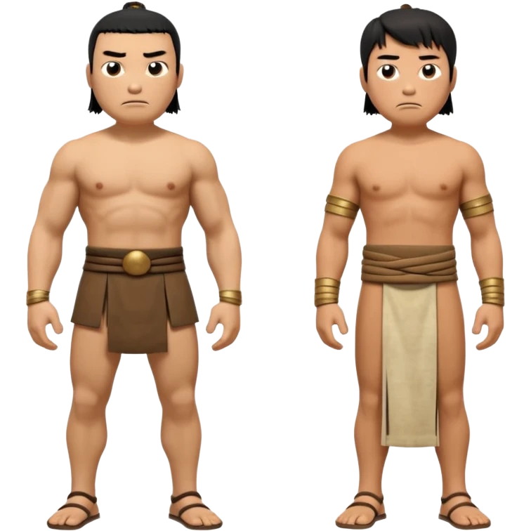 create an emoji set of a cartoonish full body chinese man from 2000 BC doing 16 verbs or emotions emoji