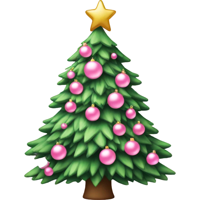 Christmas tree with baby pink ortaments emoji