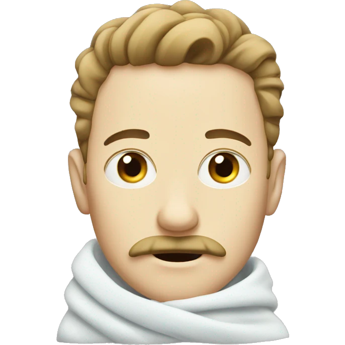 Pale guy moustache covered in blanket emoji