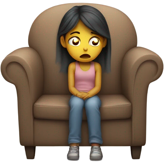 Girl crying on the couch  emoji