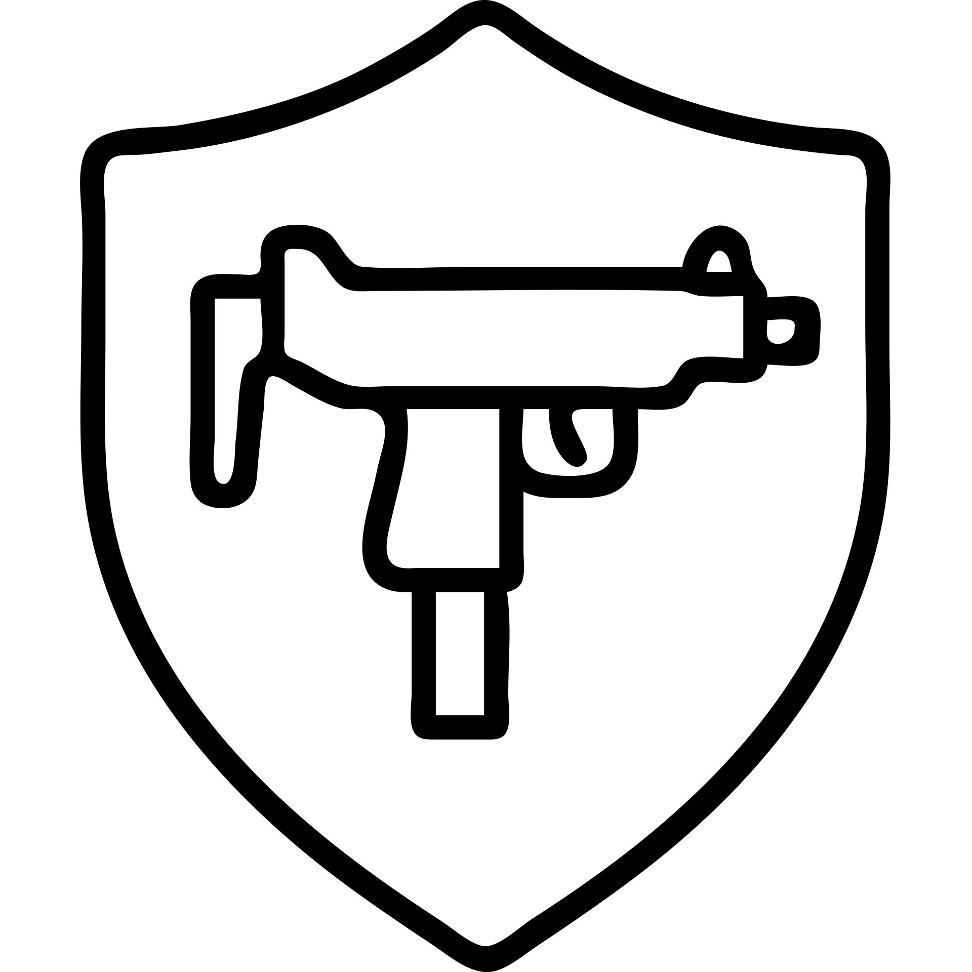 outlined shield and uzi icon emoji
