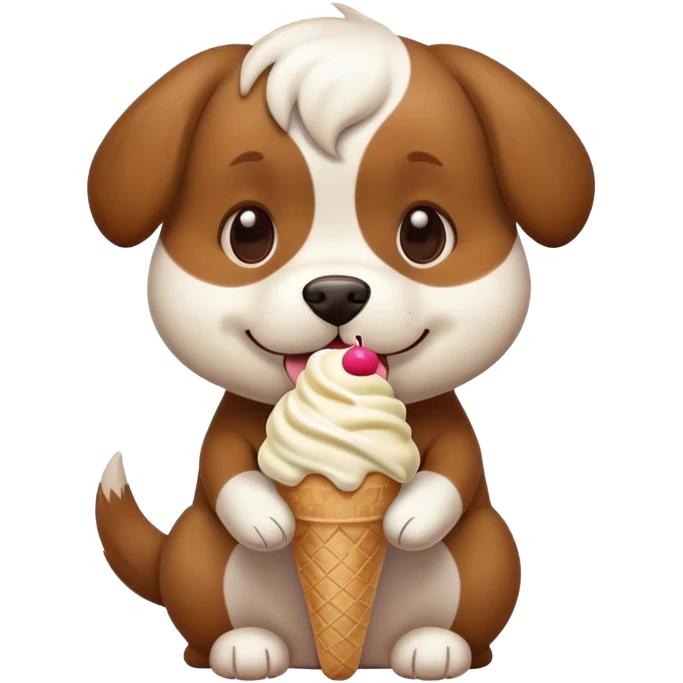 Perro comiendo helado emoji