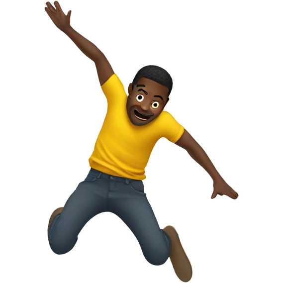 Black man doing a backflip emoji
