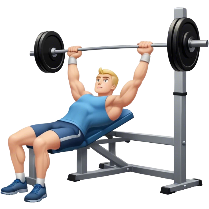 bench press, 2D cartoon emoji