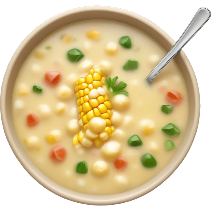 Hot corn chowder soup emoji