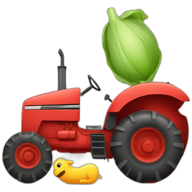 Tractor giving birth to a baby tractor emoji