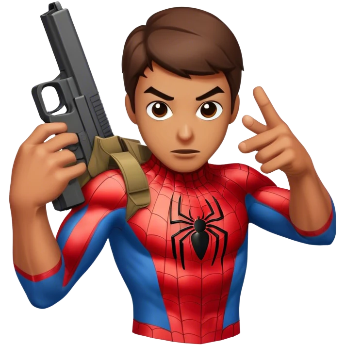 Spiderman with a glock emoji