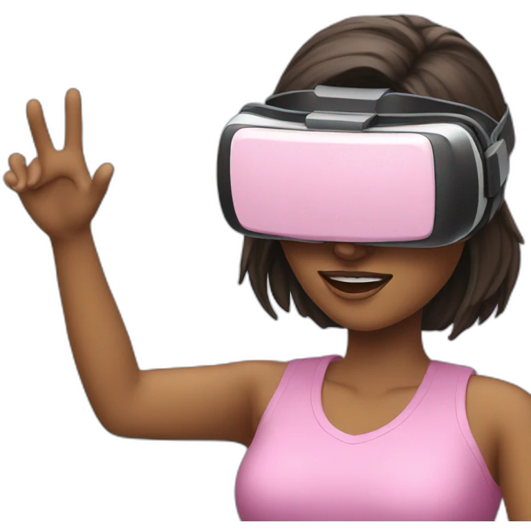 woman with virtual reality headset emoji