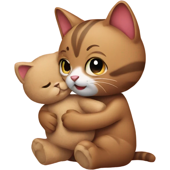 Cat holding his teddy bear  emoji