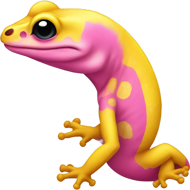Yellow and pink gecko emoji
