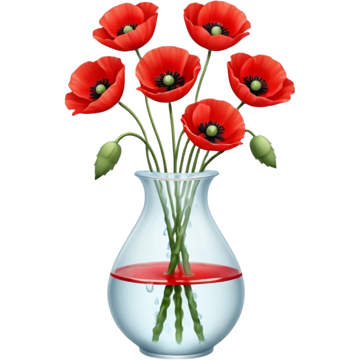 poppy flowers in a vase emoji