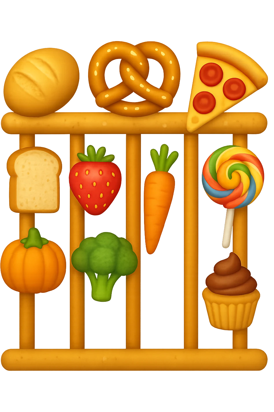 Disturbi alimentari quindi cibo visti come una gabbia stile emoji iphone. emoji