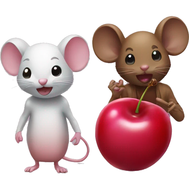 Mouse and cherry person next to eachother emoji