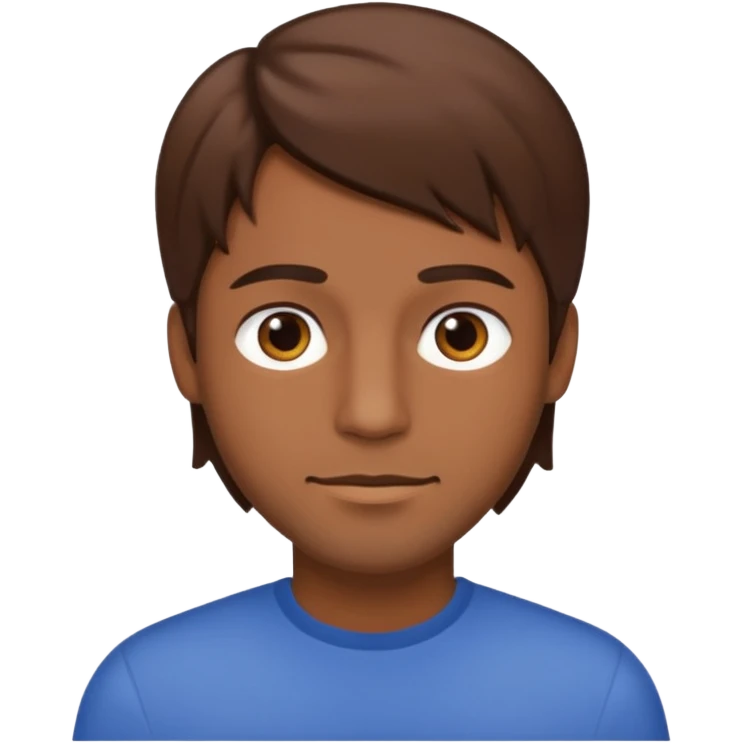 Chico moreno de pelo lacio emoji