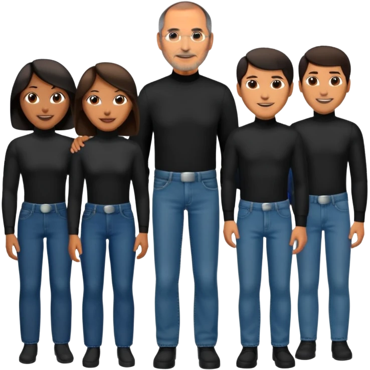 create a founder mode emoji like steve jobs having a 100 executive retreat in the woods represent the outdoors and the 100 top employees

 emoji