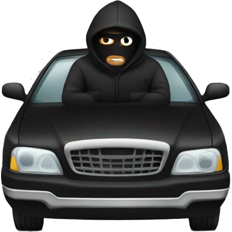 Robber in black sedan emoji