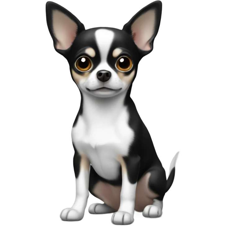 Small black and white chihuahua  emoji