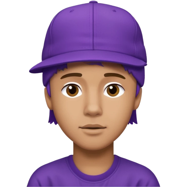 Justin bieber wearing purple cap emoji
