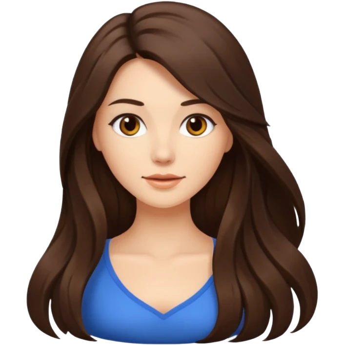 Hot brunette with long hair emoji