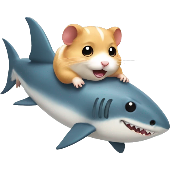hamster riding shark emoji