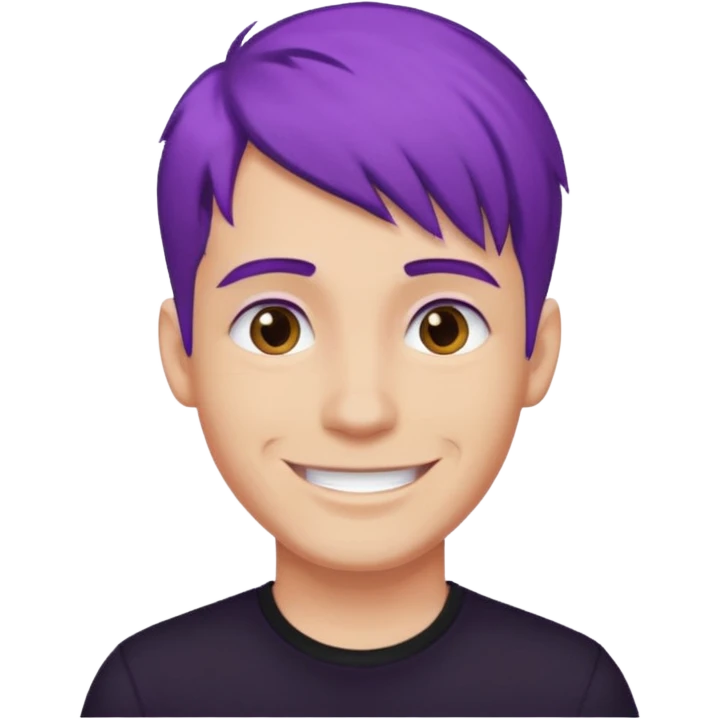 man with purple hair and black shirt emoji