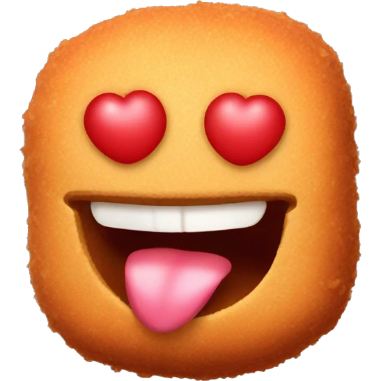 croquette with happy mouth and heart eyes emoji