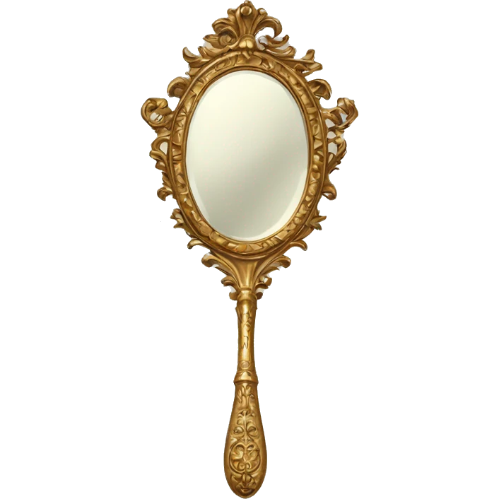 vintage rococo hand mirror emoji