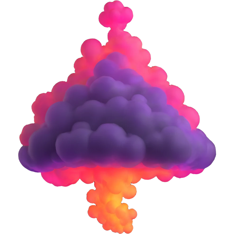 glowing neon smoke cloud emoji