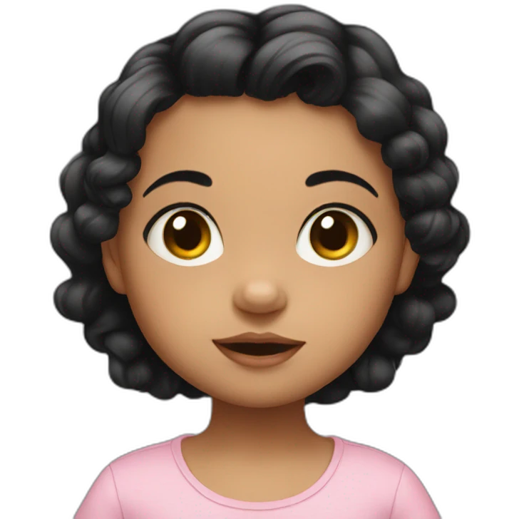 baby girl with black hair emoji