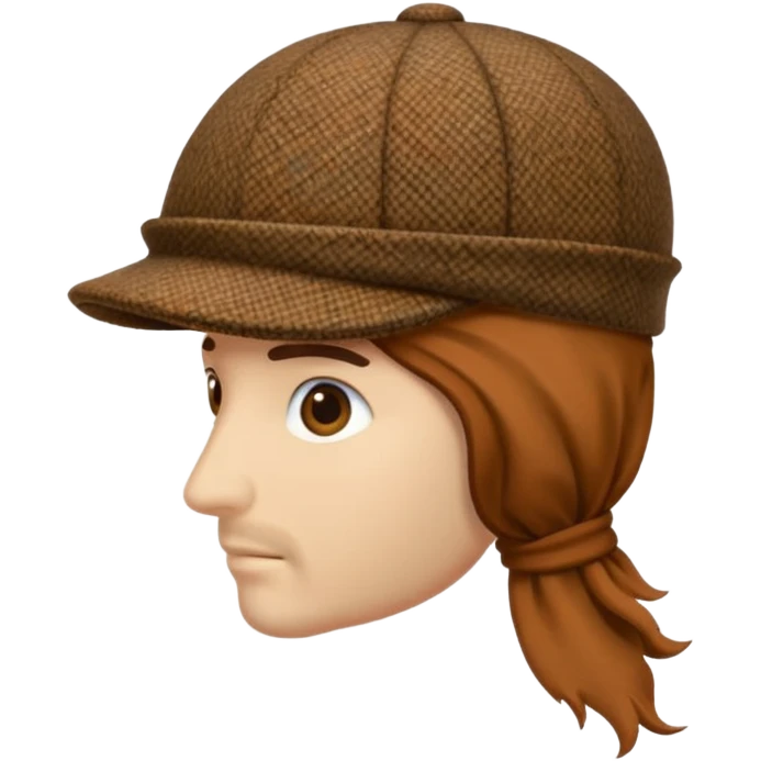 deerstalker hat two ided emoji