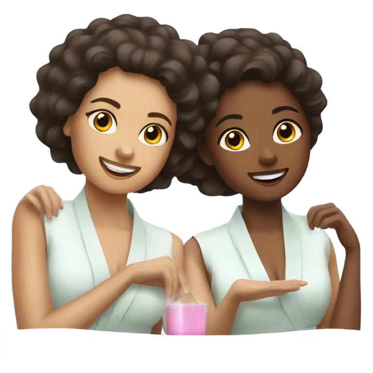 3 girls having a spa day emoji