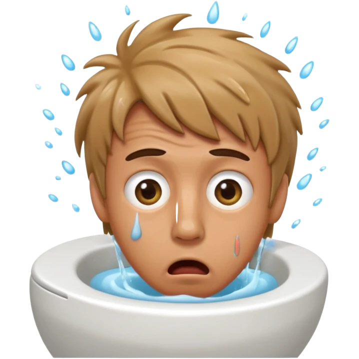 Random guys head sticking out of a toilet emoji