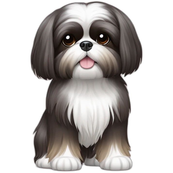 Dog Shih Tzu with long hairs full-body emoji