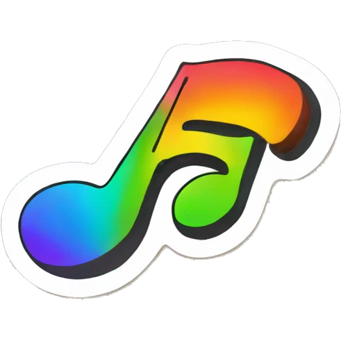music note rainbow sticker emoji