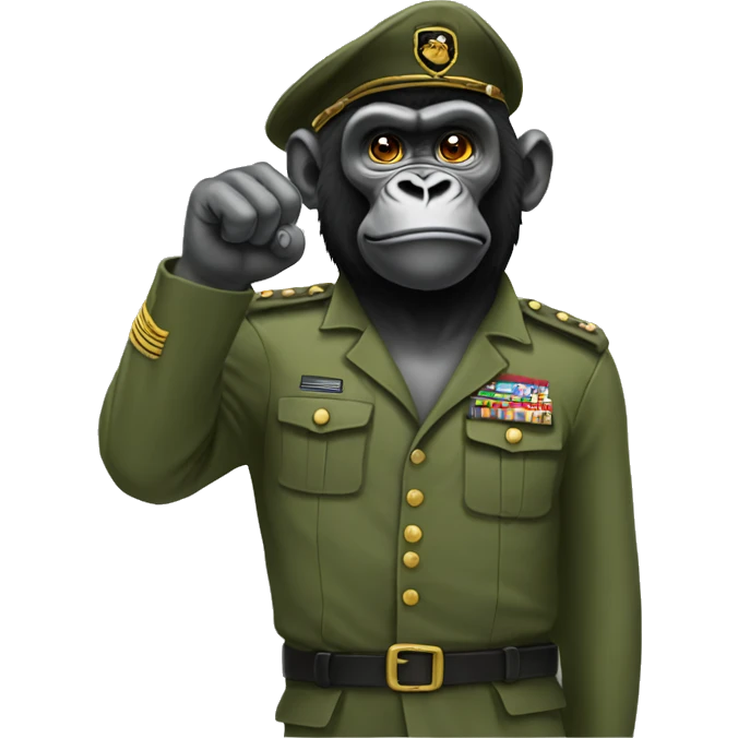 Saluting gorilla army emoji